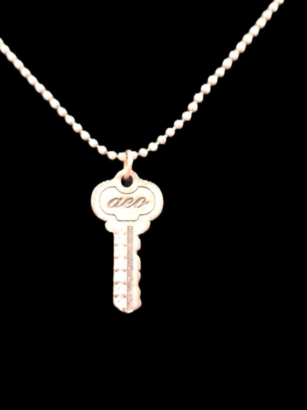 American eagle outfitters vintage key with clear stones necklace